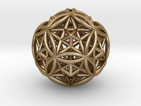 Dodecasphere w/ Icosahedron & Star Faced Dodeca 2" in Polished Gold Steel