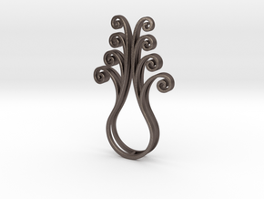 Octopus Meanders - Pendant in Polished Bronzed Silver Steel