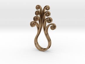 Octopus Meanders - Pendant in Natural Brass