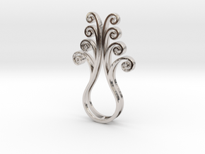 Octopus Meanders - Pendant in Rhodium Plated Brass