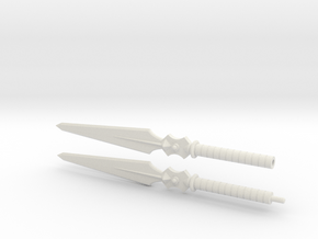 MOTUC Double Bladed Spear (male version) in White Natural Versatile Plastic