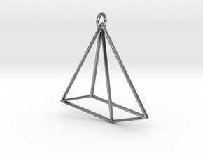 Tetrahedron Pendant in Polished Silver