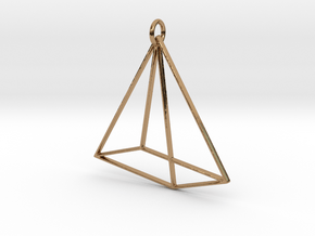 Tetrahedron Pendant in Polished Brass