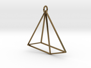 Tetrahedron Pendant in Polished Bronze