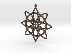 Snowflake Pendant in Polished Bronze Steel