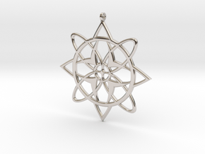 Snowflake Pendant in Rhodium Plated Brass