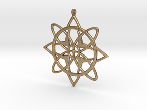 Snowflake Pendant in Polished Gold Steel