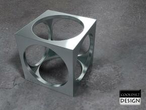 Ring - Cube in Polished Bronzed Silver Steel