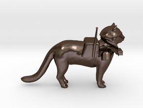 Space Cat in Polished Bronze Steel