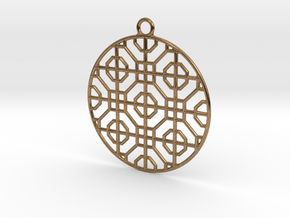 Pendant Chinese Motif 3 in Natural Brass