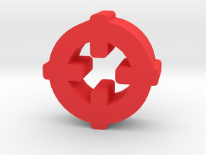 Game Piece, Target Symbol in Red Processed Versatile Plastic