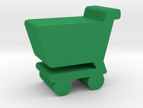 Game Piece, Shopping Cart in Green Processed Versatile Plastic