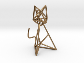 Wireframe Cat in Natural Brass (Interlocking Parts)