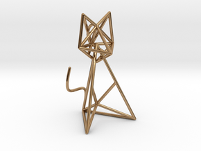 Wireframe Cat in Polished Brass (Interlocking Parts)