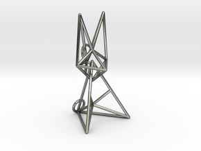 Wireframe Bunny in Polished Silver (Interlocking Parts)
