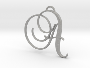 Elegant Script Monogram A Pendant Charm in Aluminum