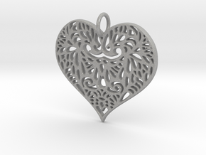 Beautiful Romantic Lace Heart Pendant Charm in Aluminum