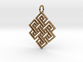 Endless Knot Religious Pendant Charm in Natural Brass