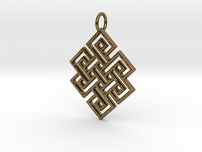 Endless Knot Religious Pendant Charm in Natural Bronze