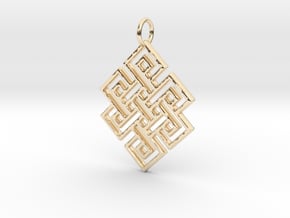Endless Knot Religious Pendant Charm in 14K Yellow Gold