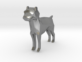 Low Poly Dog in Natural Silver