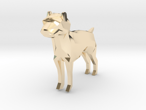 Low Poly Dog in 14k Gold Plated Brass
