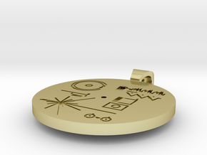 Golden Record Pendant in 18k Gold Plated Brass