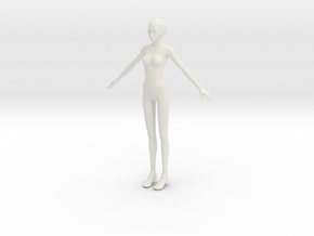 1/12 Teen Female Figure for Scale Modeling in White Natural Versatile Plastic