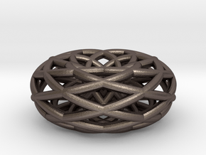 Sacred Geometric Vortex Pendant (6 loop) in Polished Bronzed Silver Steel