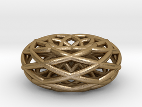 Sacred Geometric Vortex Pendant (6 loop) in Polished Gold Steel