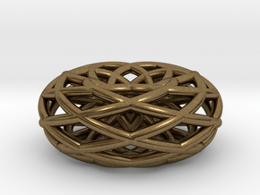 Sacred Geometric Vortex Pendant (6 loop) in Natural Bronze