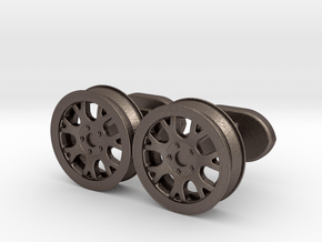 rims cufflinks in Polished Bronzed Silver Steel