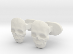 Skull face cufflinks in White Natural Versatile Plastic
