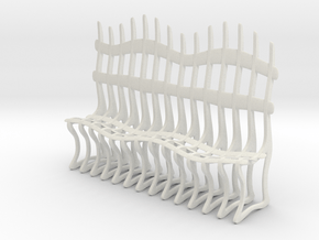 Ribbed Bench in White Natural Versatile Plastic: Small