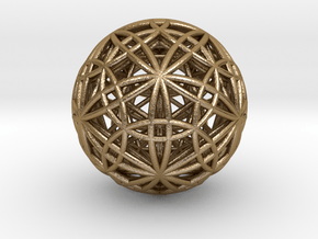 IcosaDodecasphere w/ Stellated IcosiDodecahedron in Polished Gold Steel