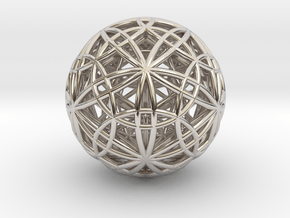 IcosaDodecasphere w/ Stellated IcosiDodecahedron in Rhodium Plated Brass