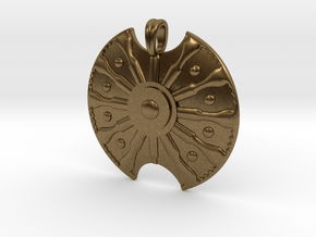 Troy Shield Pendant in Natural Bronze