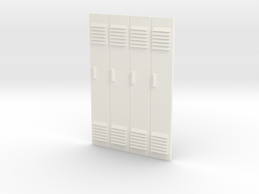 1/24 - Block of 4 Locker Fronts in White Processed Versatile Plastic