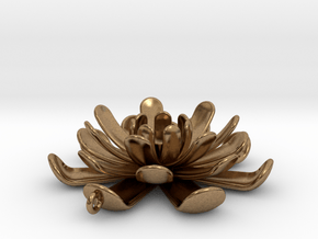 Water Lily Pendant in Natural Brass