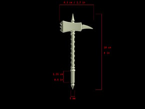 Action Figure Weapon: Warhammer (5 mm peg) in White Processed Versatile Plastic