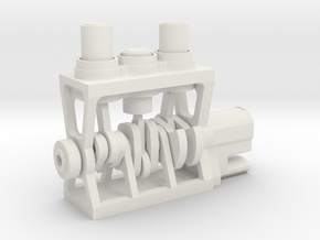 3D Printed Engine in White Natural Versatile Plastic