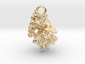 Kinase Necklace - Small - 24mm Tall W/ Ring in 14K Yellow Gold