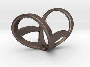 Infinity ring splint 7'' to 8'', length 32 mm in Polished Bronzed Silver Steel