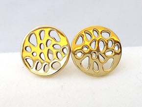 EARRINGS STUD LOBULAR  in Polished Brass