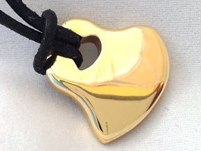 2HEARTS PENDANT in Polished Brass