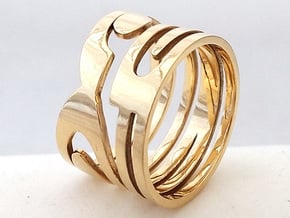  NUMBER 2 RING Size 7 in Polished Brass