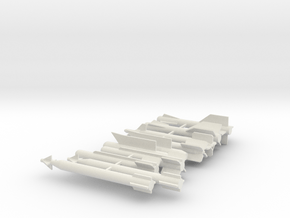 Modern Fighter jet weapons and Rockets in White Natural Versatile Plastic