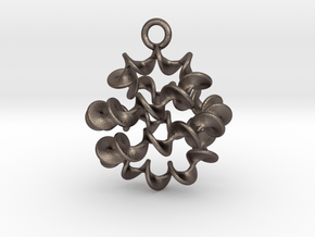 Twist And Twist Earring in Polished Bronzed Silver Steel