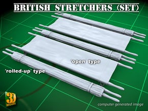 British WW2 Stretcher - mix set in Tan Fine Detail Plastic