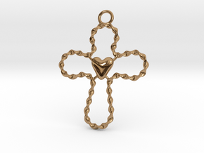 Spiral Cross in Polished Brass
